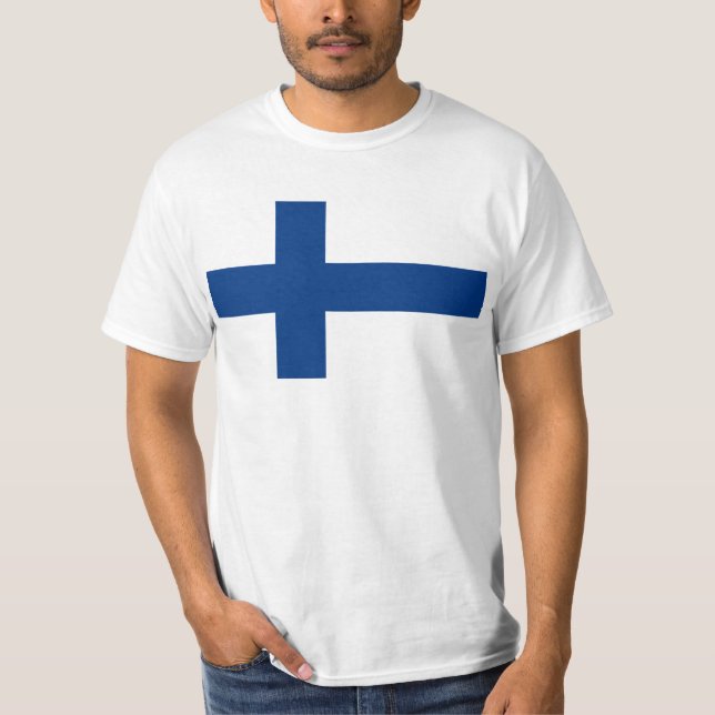 Finnland Flagge FI T-Shirt (Vorderseite)