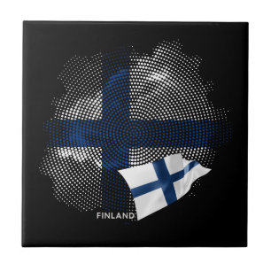 Finnland-Flagge Fliese