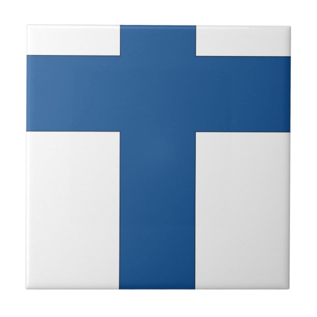 Finnland-Flagge Fliese (Vorderseite)