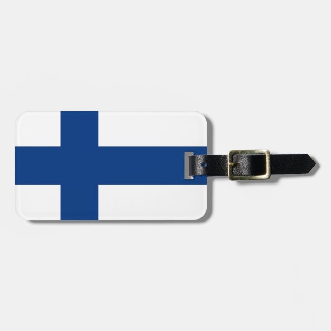 Finnland-Flagge Gepäckanhänger (Vorderseite horizontal)