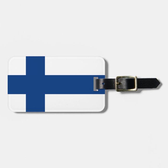 Finnland-Flagge Gepäckanhänger (Vorderseite horizontal)