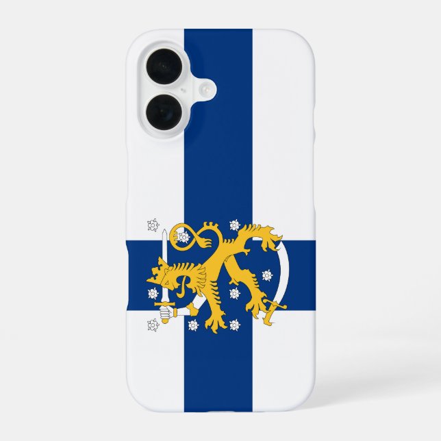 Finnland-Flagge-Handyhülle iPhone 16 Hülle (Rückseite)