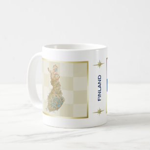 Finnland Flagge + Karte Tasse