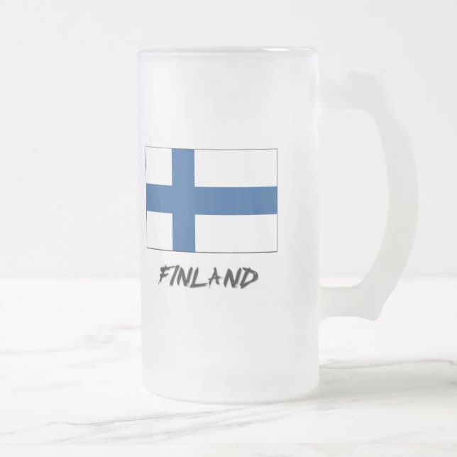 Finnland-Flagge Mattglas Bierglas (Rechts)