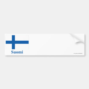 Finnland-Flagge mit Namen auf finnisch Autoaufkleber