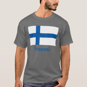 Finnland-Flagge mit Namen auf finnisch T-Shirt