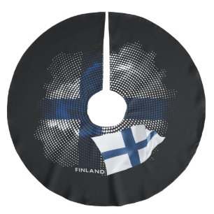Finnland-Flagge Polyester Weihnachtsbaumdecke