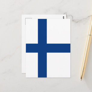 Finnland-Flagge Postkarte