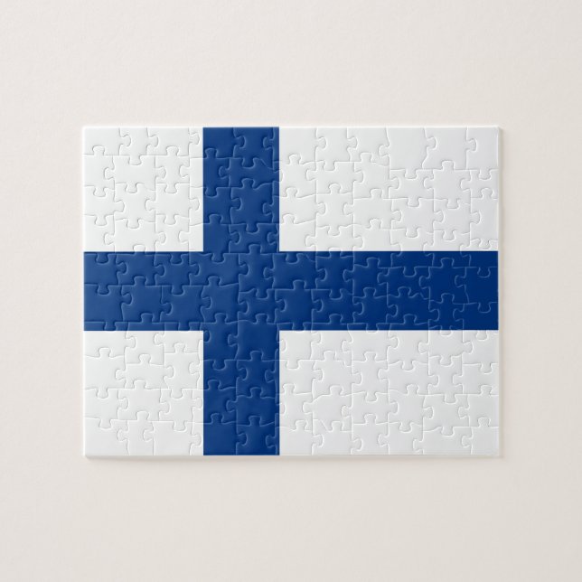 Finnland-Flagge Puzzle (Horizontal)