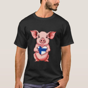Finnland-Flagge Schweineherz Finnischer Stolz Finn T-Shirt