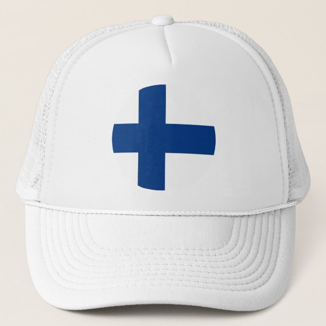 Finnland Flagge Trucker Hat Truckerkappe (Vorderseite)