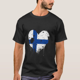 Finnland-Flagge Vintage-Herz Finnischer Stolz Finn T-Shirt