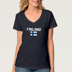 Finnland-Flaggen-Gewohnheits-Shirt T-Shirt