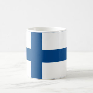 Finnland-Flaggen-große weiße Tasse