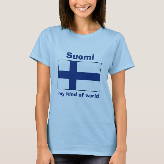 Finnland - Flaggen + Karte + Text-T - Shirt (Vorderseite)