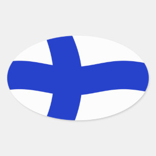 Finnland Flaggenaufkleber Ovaler Aufkleber