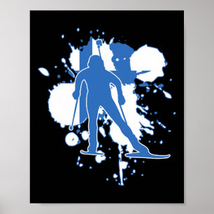 Finnland - Flaggenbiathlonist - Finnischer Biathlo Poster
