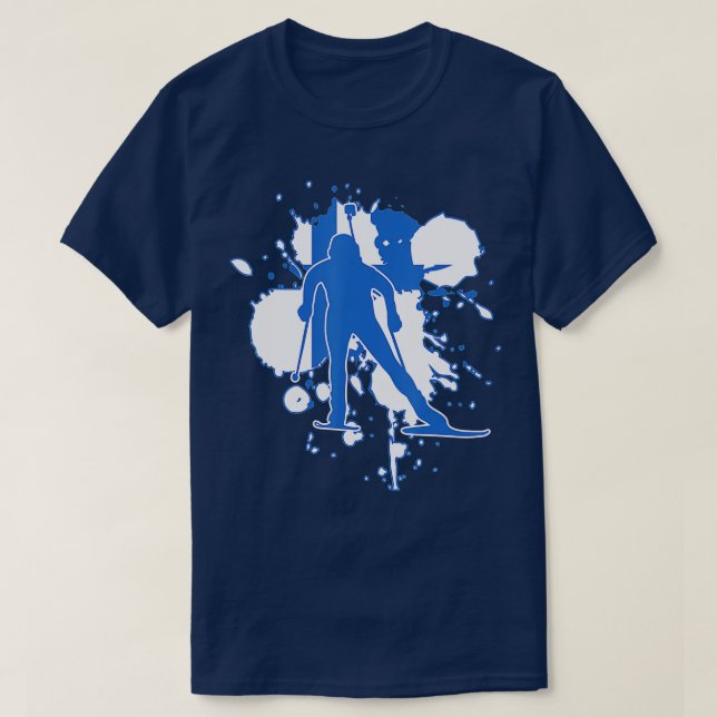 Finnland Flaggenbiathlonistin - Finnischer Biathlo T-Shirt (Design vorne)