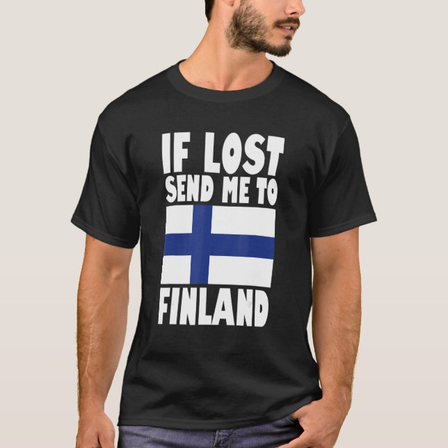 Finnland Flaggendesign Wenn verloren geht schicken T-Shirt (Vorderseite)