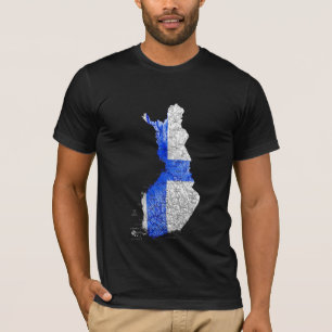 Finnland Flaggenfarben Karte T-Shirt