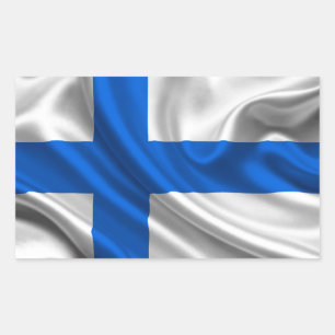 Finnland Flaggengewebe Rechteckiger Aufkleber