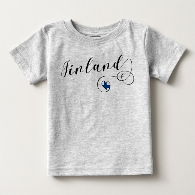 Finnland - Flaggenherz, Finnischer Stolz Baby T-shirt (Vorderseite)