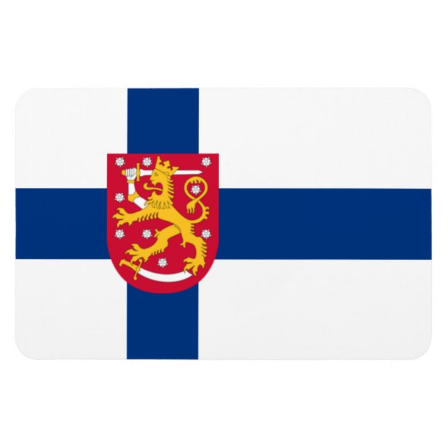 Finnland - Flaggenmagnet - Kreuz und Waffen Magnet (Horizontal)