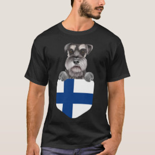 Finnland Flaggenminiatur Schnauzer Hund in Tasche T-Shirt