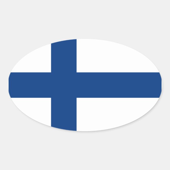 Finnland Flaggenoval-Aufkleber Ovaler Aufkleber (Vorderseite)