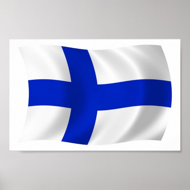 Finnland Flaggenplakat Poster (Vorne)