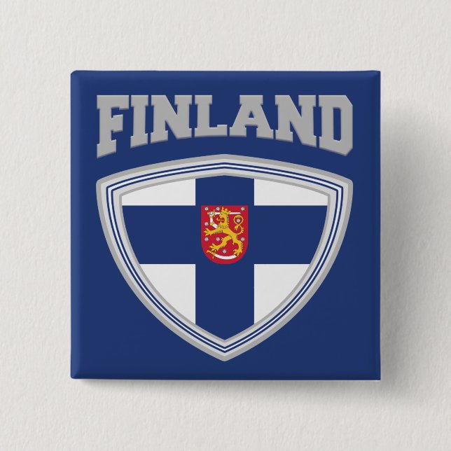 Finnland - Flaggenschild und Emblem Button (Vorderseite)