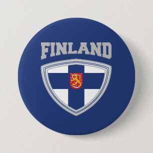 Finnland - Flaggenschild und Emblem Button
