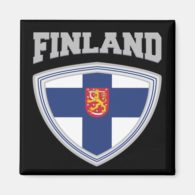 Finnland - Flaggenschild und Emblem Magnet (Vorne)