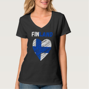 Finnland Flaggenstaat Finnland Herzliche finnische T-Shirt