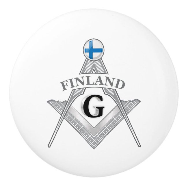 Finnland Freimaurerei Zeichen Keramikknauf (Vorderseite)