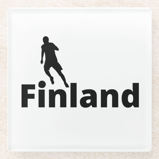 Finnland Fußball Glasuntersetzer (Vorderseite)