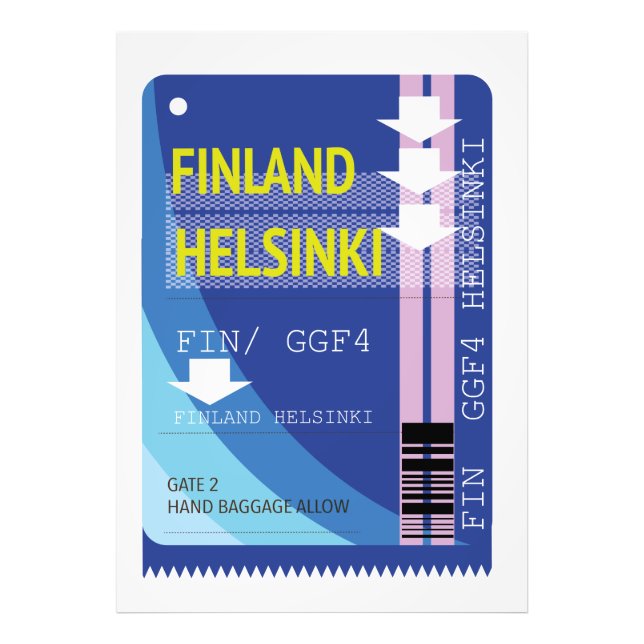 Finnland - Helsinki-Fahrkarte Fotodruck (Vorne)