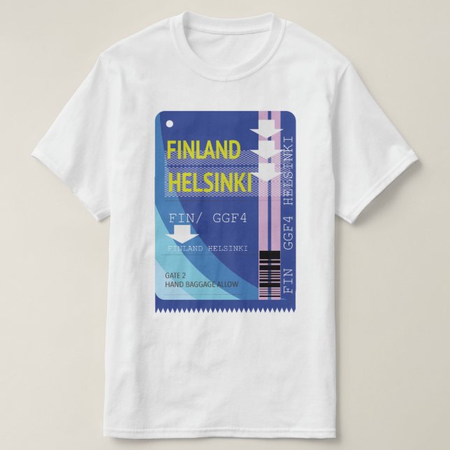 Finnland - Helsinki-Fahrkarte T-Shirt (Design vorne)