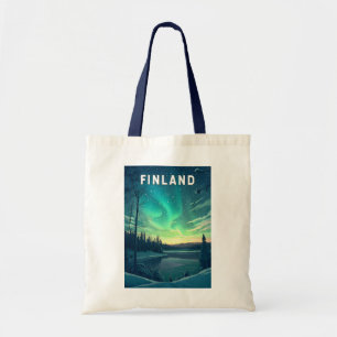 Finnland Illustration Reise Kunst Vintage Tragetasche
