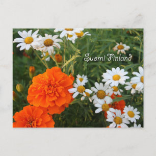 Finnland in Blume, 4. in Serie Postkarte