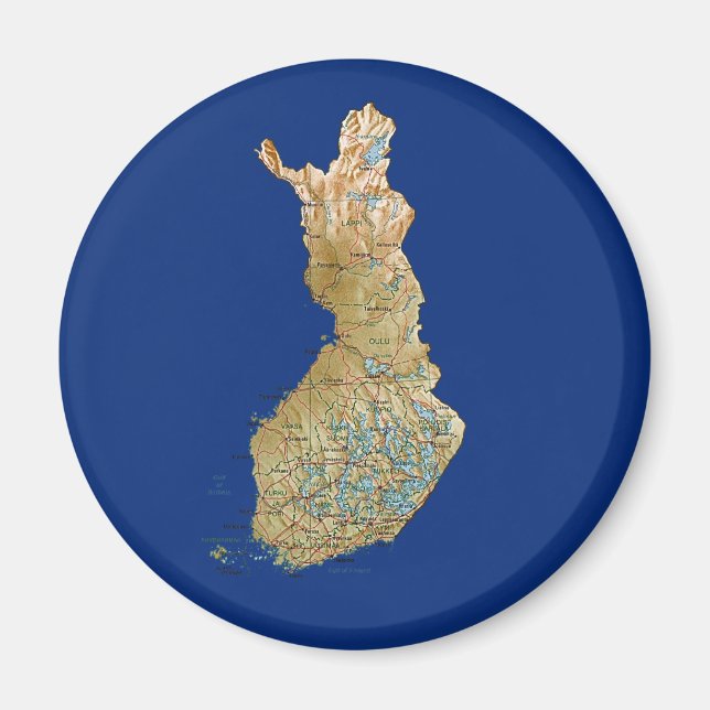 Finnland Karte Magnet (Vorne)