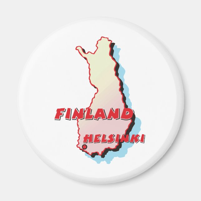 Finnland Karte Magnet (Vorne)
