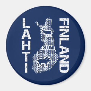 FINNLAND-KARTEN-Magnet - Lahti Magnet