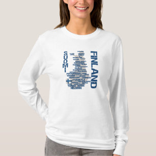 FINNLAND-KARTEN-Shirt - wählen Sie Art u. Farbe T-Shirt