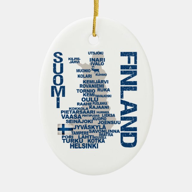 FINNLAND-KARTEN-Verzierung - kundengerecht Keramik Ornament (Vorne)