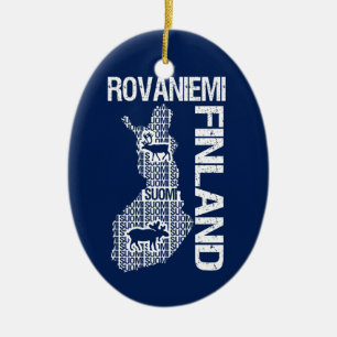 FINNLAND-KARTEN-Verzierung - Rovaniemi - Keramikornament