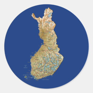 Finnland Kartenaufkleber Runder Aufkleber