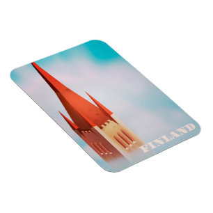 Finnland Kirchen Reiseposter Magnet