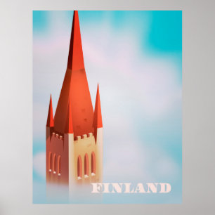 Finnland Kirchen Reiseposter Poster