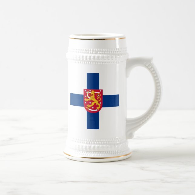 Finnland-Kreuz u. Arme Stein Bierglas (Rechts)